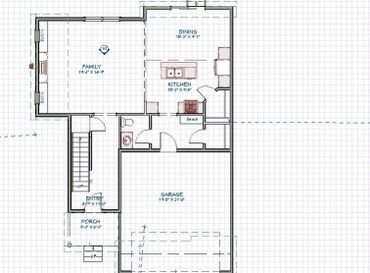 Floorplan of Two-story house plans the Carmen Juanita.