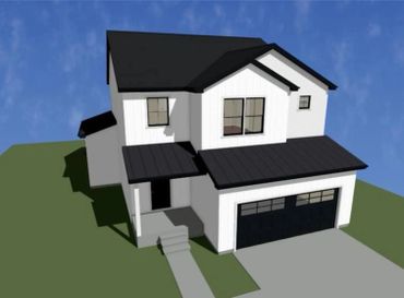 3d rendering of the front of the blueprint the Carmen Juanita.