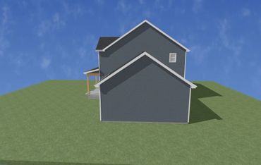 3d rendering of the right side of the two-story home the Sophia
