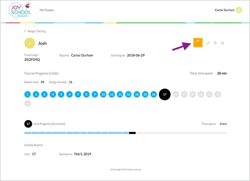 Joy School portal student passcode