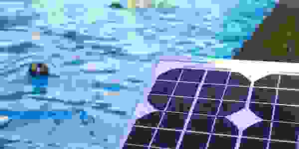 Solar panel for heating the water in the pool