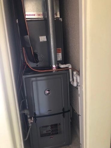 HVAC unit installation inside the customers home.