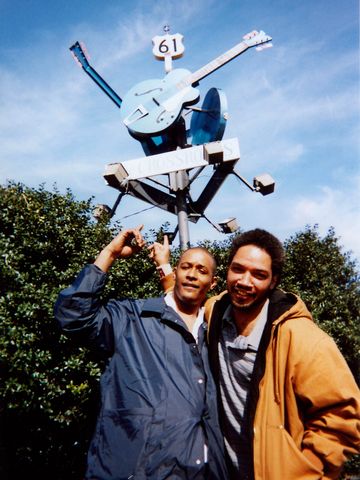 David Kimbrough Jr. and Duwayne Burnside at The Crossroads, HWY 61 & 49, the day David was released