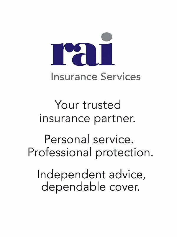 Rai Insurance Services logo with tagline emphasizing trusted, personal, and professional insurance support.