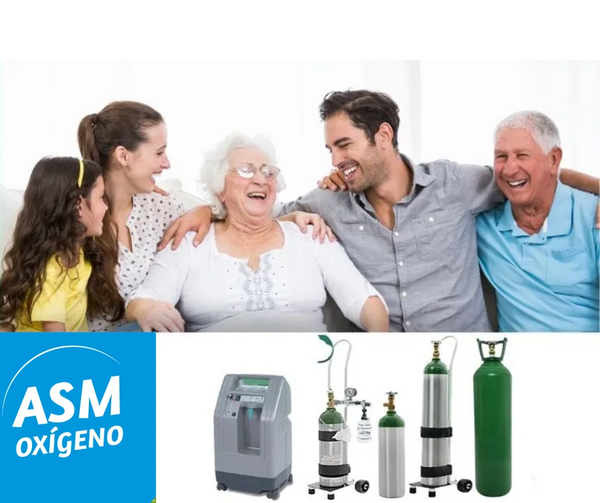 concentrador, balones de oxígeno medicinal portátiles, balones de oxígeno estacionarios, familia
