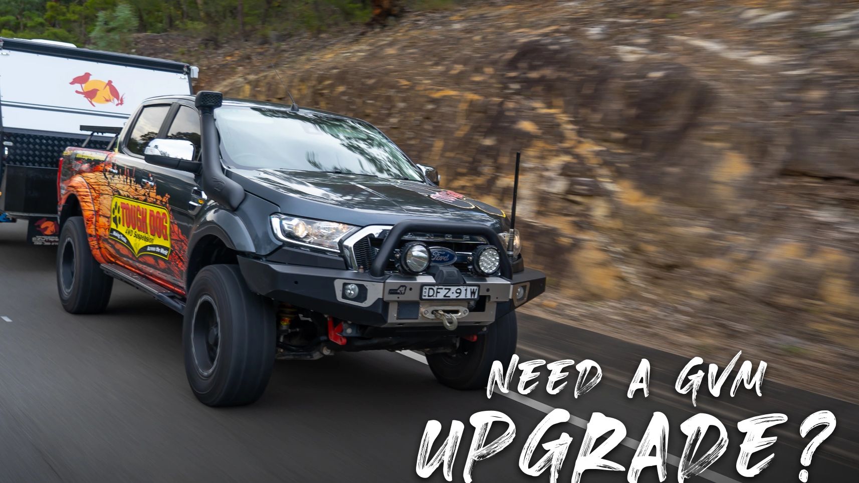 FORD RANGER TOWING A CARAVAN