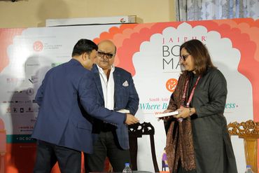 Amit Garg, Mehool Parekh, Vani Tripathi Tikoo at Jaipur BookMark Session Jaipur Literature Fest 2020