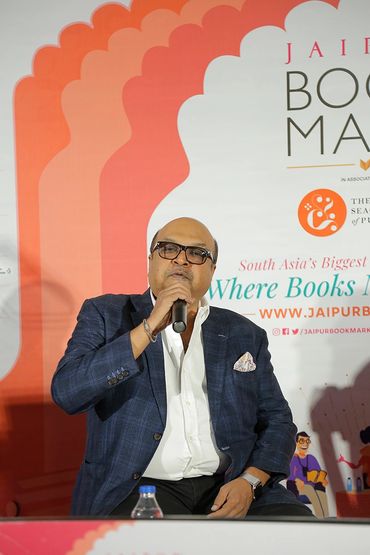 Mehool Parekh speaking at Jaipur BookMark book reading session Jaipur Literature Festival 2020