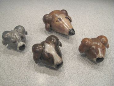 4 Dog head drums from the top -Dog faces