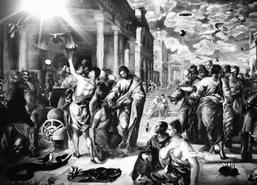 Jesus Heals A Blind Man (This Is The End), 2024
©Artist Robert Perez™