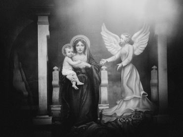 Mary is Counseled by the Archangel Alessandra, 2023
©Artist Robert Perez™