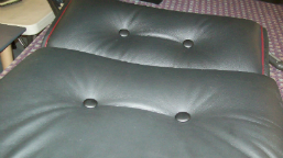Cack cushion is upholstered