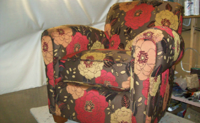 Re-Upholstered Roll Arm Chair