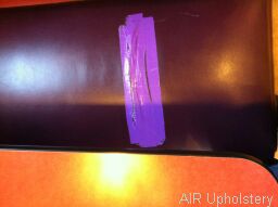 Close up of taped seat