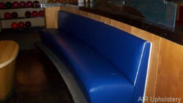 Re-upholstered Blue Bench