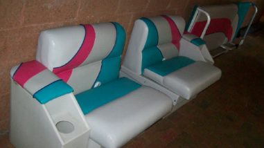 Re-Upholstered Pontoon Seats
