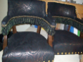 Embossed Leather Bar Stools
