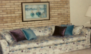 Floral Sofa with Pillows