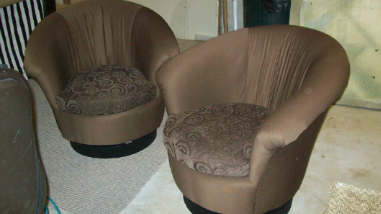 Re-upholstered Barrel Chairs