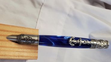 Nautical Pen with Deep Blue Pearl Kinite blank