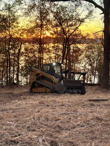 Lake front property forestry mulching project in Grove, Oklahoma