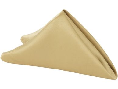Beige folded satin napkin.