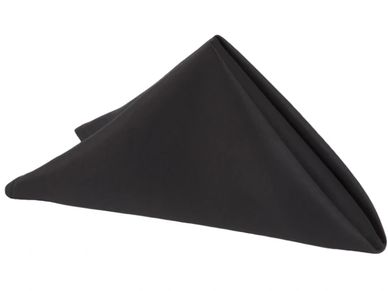 Black folded cloth napkin.