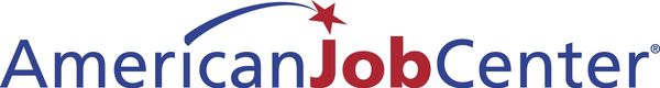 Logo of American Job Center with a star and arc design.