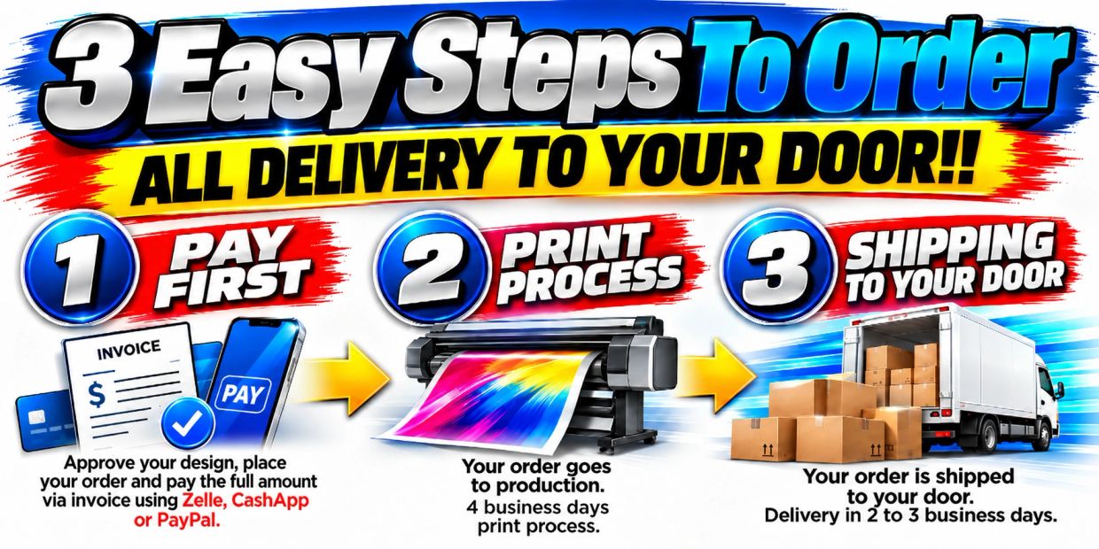 Three easy steps to order with delivery to your door.