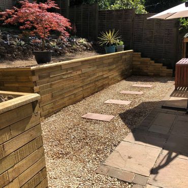 Garden newly landscaped in Petersfield.