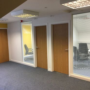 New door & meeting room installed in an office in Petersfield.
