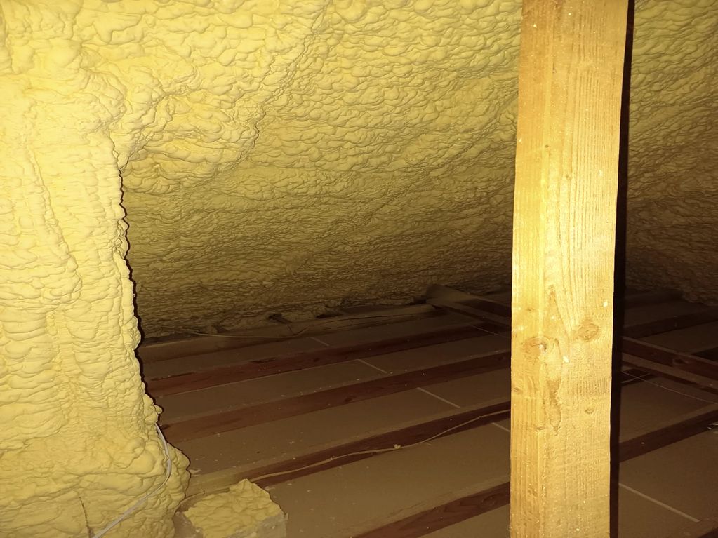 Spray Foam retro attic open cell change to spray foam reduce power bill electric bill with foam