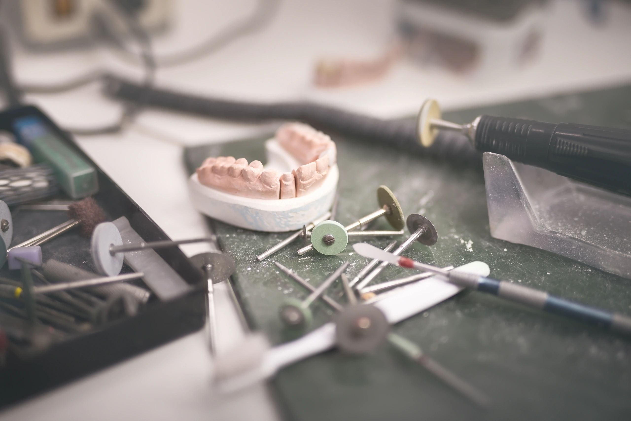 Dental Prosthesis. Artificial tooth being done by a dental prosthesis specialist.