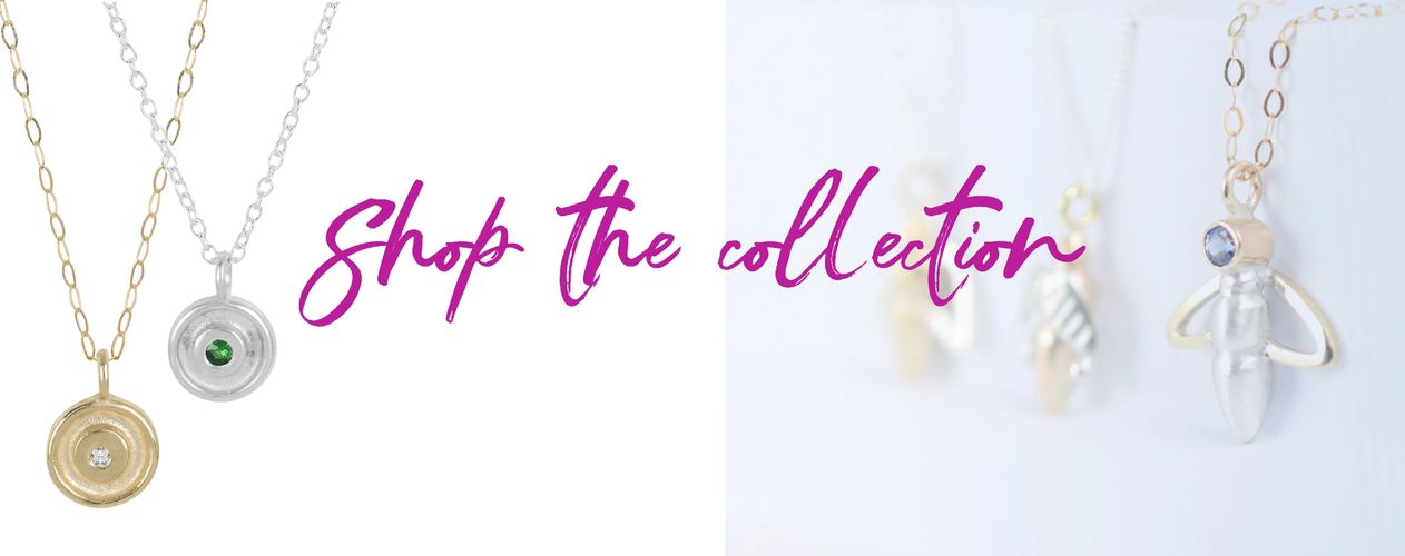 Hayley Kruger collections, Bug me pendants and disc medallions.