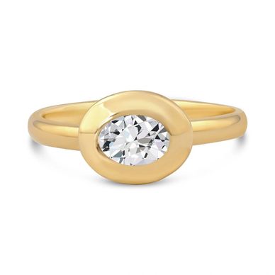 Classic and curvy the May ring is solid oval style that is durable and easy to wear.  A best seller 