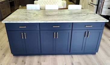 Island - Admiral (Blue) with Fantasy Brown Counter top.