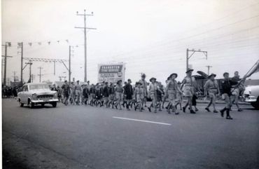 Scouts marching