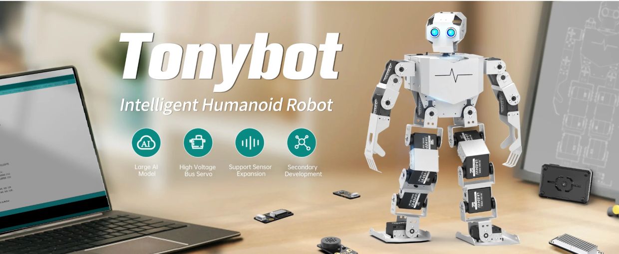Tonybot intelligent humanoid robot with AI features.