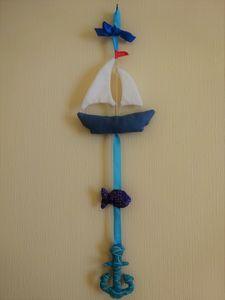 Décoration mural. Bateau, poisson et ancre.