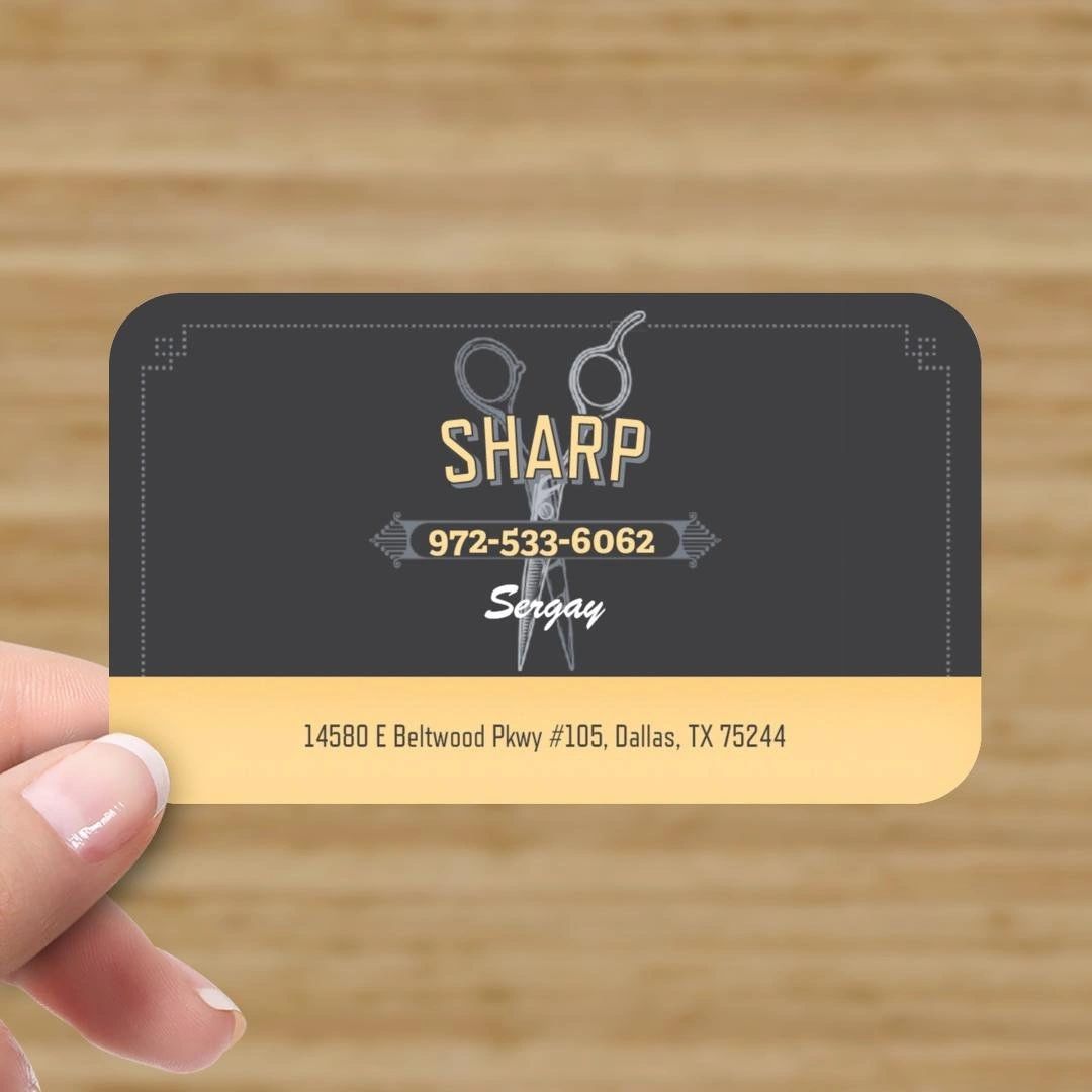 Business Card for professional shears sharpening.