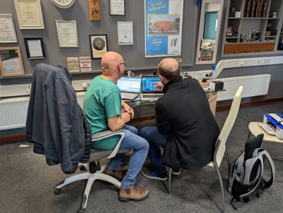 Technician from DC Computing Ltd helping a client.