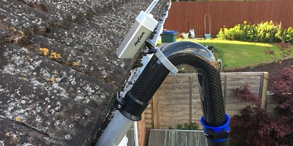 gutter cleaning with video camera