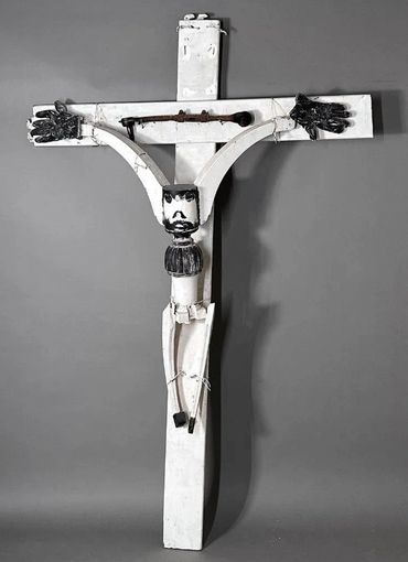 Crucifixion, c. 1990's, Assembled sculpture, 80" x 48" x 14"