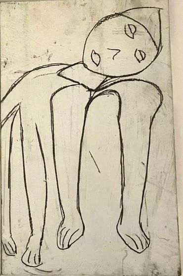 untitled, c. 1990's,
Acrylic on masonite, 8" x 4"