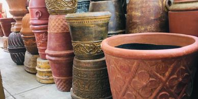 Macetas de barro vintage