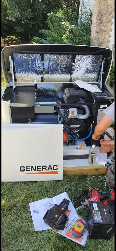 Generac whole home generator during installation