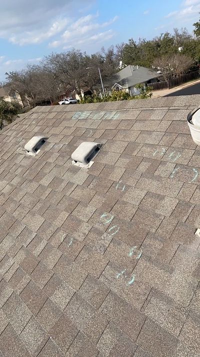 Hail damage found during a roof inspection in Charlotte, NC