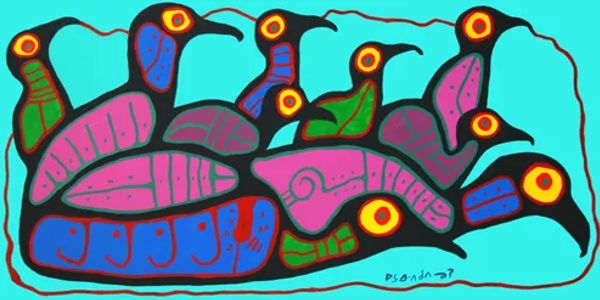 Bird Family by Norval Morrisseau