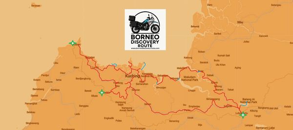 Map showing the Borneo Discovery Route through key locations in Borneo.