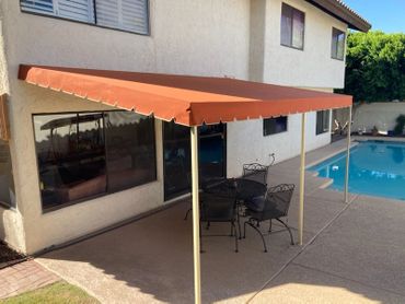 Fabric patio covers with a valance add a nice touch to your outdoor living space.

